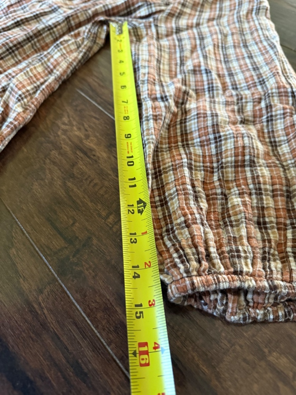 Old Navy XL Plaid Peasant Blouse Brown Cotton Balloon Sleeve Boho Top - Picture 5 of 10